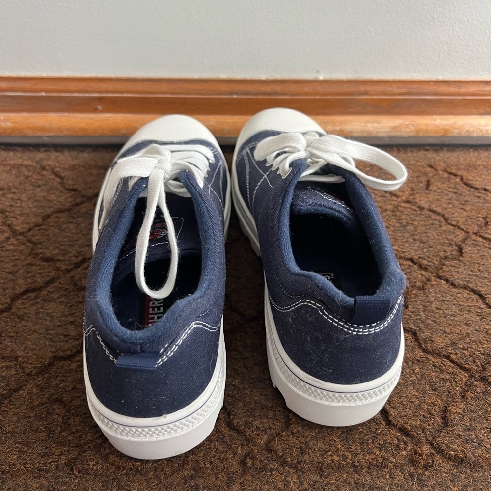 Skechers Roadies- True Roots-  Blue and White Casual Sneakers - Picture 5 of 9